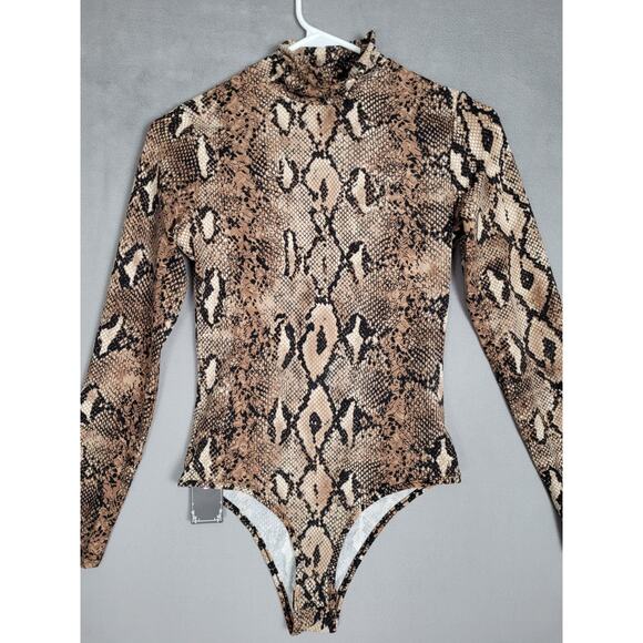 Queen.M Womens Turtleneck Bodysuit Top Long Sleeve Bodycon Jumpsuit XSMALL - Picture 4 of 8